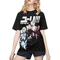 Anime Yuri On Ice T Shirt Girl's Casual O-Neck Clothes Summer Baseball Short Sleeves Tee