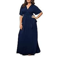 Kiyonna Plus Size Indie Flair Maxi Dress | Women's Boho Long Dress for Wedding Guest, Cocktail, Party, or Work