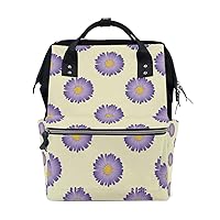Diaper Bag Backpack Flower On Ivory Beig Casual Daypack Multi-Functional Nappy Bags
