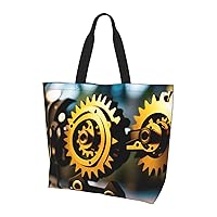 Lotuses Print Tote Bag Women Single Shoulder Leisure Bag Multi-Purpose Large Shopping Bag
