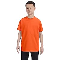 Gildan Boys Heavy Cotton T-Shirt(G500B)-Orange-XS
