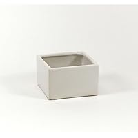 WGV AZ_CBC0604WT Modern Ceramic Low Square Block, White