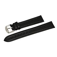 16MM XL Black Distressed TUNNELED Genuine Leather Band FITS Swiss Army