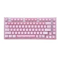 YUNZII X75 82 Key Hot Swappable Mechanical Keyboard with Transparent Keycaps, Gasket Mount 75 Keyboard, RGB Backlit Custom Gaming Keyboard for Windows/Mac (Crystal Ice Switch, Wired-Pink)