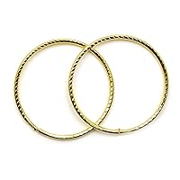 Arranview Jewellery 9ct Gold 18mm Diamond Cut Sleeper Hoops (1 Pair)