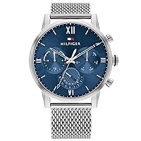 Tommy Hilfiger Multi Dial Quartz Watch for Men with Silver Stainless Steel Mesh Link Bracelet – 1791881