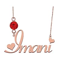 HUAN XUN Personalized Any Name Necklace with Birthstone