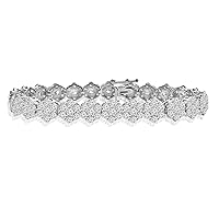 10.65 ct Ladies Round Cut Diamond Tennis Bracelet in (Color G Clarity SI-1) in 14 Kt White Gold