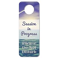GRAPHICS & MORE Session in Progress Please Do Not Disturb Plastic Door Knob Hanger Warning Room Sign - Pastel Ocean Sunset