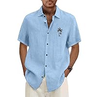 Mens Casual Shirt with Chest Pockets Short Sleeve/Sleeveless Tshirt Shirt Button Down Summer Beach Tops
