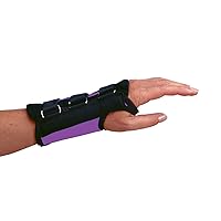 Rolyan Purple D-Ring Left Wrist Brace, Size X-Small Fits Wrists up to 5.75