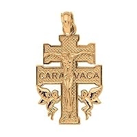 14K Yellow Gold Caravaca Crucifix Pendant