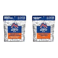 Mountain House Mexican Style Adobo Rice & Chicken, 2-Servings | Gluten-Free & Classic Spaghetti with Meat Sauce | Freeze Dried Backpacking & Camping Food |2 Servings