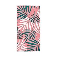 Decorative Hand Towels for Kitchen Palm Tropical Leaves Pink Towel and washcloths 30 x 15 inch Bulk Hand Towels for Bathroom Microfiber spa Towels