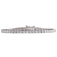6 Carat Natural Diamond (F-G Color, VS1-VS2 Clarity) 14K White Gold Luxury Tennis Bracelet for Women Exclusively Handcrafted in USA