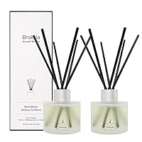 2 Packs Reed Diffuser Set- Bamboo & White Tea Scented Home Fragrance, 16 Diffuser Sticks for Bathroom, Living Room, Home Decor & Office Decor