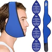 Hilph Face Ice Pack Wisdom Teeth Ice Pack Head Wrap for TMJ, Chin Pain Relief, Jaw Ice Pack Wrap for Oral Surgery with 4 Hot Cold Therapy Nylon Gel Packs for Tooth Extraction, Dental Implants