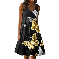 Summer Dresses 2023 Velvet Bow Jewel Neck Raglan Sleeve Flare Sundress Twist Front Flowy Tiered Maxi Beach Dress
