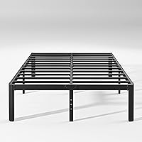 14in High Queen Bed Frame No Box Spring Needed, Heavy Duty Metal Platform Bed Frame Queen Size with Round Corners, Easy Assembly, Noise Free, Black