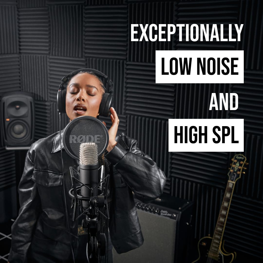 RODE NT1 Signature Series Condenser Microphone with SM6 Shockmount and Pop Filter - Black