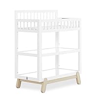 Hygge Changing Table in Weathered Vintage Oak, Greenguard Gold & JPMA Certified, Comes with Safety Belts & 1” Changing Pad, Easy to Clean, Safe Wooden Furniture