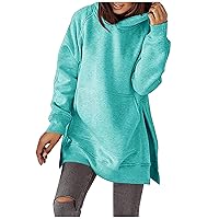 Womens Oversized Hoodies Long Sleeve Sweatshirts Loose Side Split Pullover Tops Comfy Fall Fashion Outfits Clothes