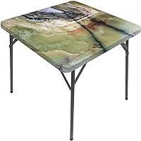 Marble Square Table Cove, Marble Style Texture, Elastic Edge, Suitable for Kitchen Party Picnic, Fit for 62