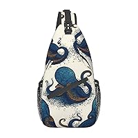 Tentacles octopus Crossbody Sling Backpack Sling Bag for Women Hiking Daypack Chest Bag Shoulder Bag
