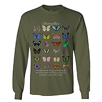 Cute Butterflies Graphic Printed Butterfly Monarch Vintage Collection Long Sleeve Men's
