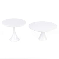Set of 2 Round Cake Stands Modern Design Dessert Display Cake Stand Cupcake Stands for Party Celebration Baby Shower, White