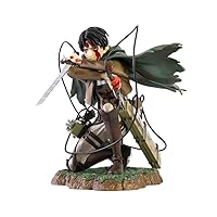 PLMOKN Leavel Ackerman's Assault on The Giant Model Series: PVC Soldier Commander Two Yuan Cool Accessories war Blood war Alan Hand-Run Animation Collection Birthday Gift 18cm