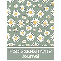 Food Sensitivity Journal: Food Diary and Symptom Log - 3-Month Undated Tracker - Pretty Daisies on Olive Green Background