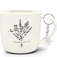 Best Mother in Law Ever Coffee Mug Floral12 Ounce Ceramic, Mother-in-Law Keychain, Best Mother in Law Birthday Gift, Thank You Gift for Mother in Law Mothers Day Christmas