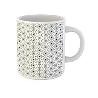 Coffee Mug Geo Hemp Seed Pattern Sacred Geometry Japanese Floral Asian 11 Oz Ceramic Tea Cup Mugs Best Gift Or Souvenir For Family Friends Coworkers