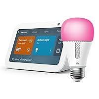 Echo Show 5 (3rd Gen, 2023 release) in Glacier White bundle with TP-Link Kasa Smart Color Bulb