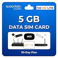 SpeedTalk Mobile Data SIM Card Kit for WiFi Hotspot MiFi Modem Internet Router USB Sticks Laptops Tablet | No Contract 3 in 1 Simcard - Standard Micro Nano | USA & International Roaming (5GB 4G LTE)