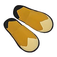 Mustard Yellow and Black Furry House Slippers for Women Men Soft Fuzzy Slippers Indoor Casual Plush House Shoes