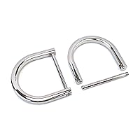 4 Pcs Heavy Duty D Rings Screw in Shackle 1-1/4 Inch Silver U Shape Replacement D Ring for Purse Keychain Dog Collar