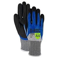 MAGID Liquid-Grip Level A4 Cut Resistant Work Gloves, 24 PR, Sandy Nitrile Coated (Nitrix), Size 12/XXXL, Glass Handling, 13-Gauge Hyperon Shell (GPD495)