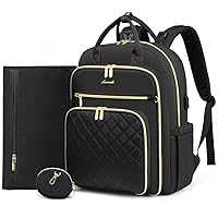 LOVEVOOK Baby Diaper Bag,Waterproof Diaper Backpack with USB Charging Port for Baby, Large Capacity Fit for 15.6 inch Laptop, Black