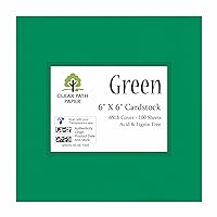 Green Cardstock - 6 x 6 inch - 65Lb Cover - 100 Sheets - Clear Path Paper