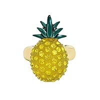 Betsey Johnson Womens Pineapple Cocktail Stretch Ring