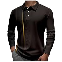 Mens Casual Dress Shirt Men's Lapel Long Sleeve Printed Casual Top Loose Sports Lapel Shirt