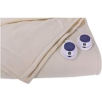 SoftHeat - Queen Micro-Fleece Heated Blanket - Luxuriously Warm & Soft Electric Blanket, Patented Low-Voltage Technology (Natural, Queen)