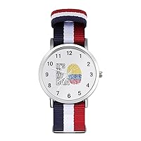 It's in My DNA Colombian Flag Nylon Watch Adjustable Wrist Watch Band Easy to Read Time with Printed Pattern Unisex