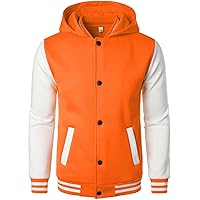 HOOD CREW Mens Casual Sports Varsity Jacket Fashion Hooded Letterman Jackets
