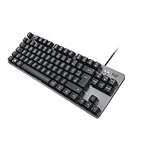 Logitech K835 TKL Wired Mechanical Aluminum Keyboard - Tenkeyless PC Keyboard with a compact and comfortable design, linear switches, German QWERTZ layout - grey