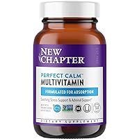 New Chapter Perfect Calm Multivitamin for Stress + Mood Support with B Vitamins + Holy + Lemon Balm + Organic Non-GMO Ingredients, Basil, 144 Count (Pack of 1)