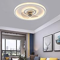 40Cm Fan with Ceiling Light with Remote Control Kids Fan Lighting Silent 3 Speeds Bedroom Led Dimmable Ceiling Fan Light Modern Living Room Quiet Fan Ceiling Light/White