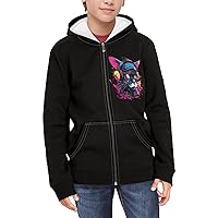 Kids Soft Zip-Up Hoodie for Boys 6-16 Years Hooded Sweatshirt Fall Cardigan Jacket With Pockets